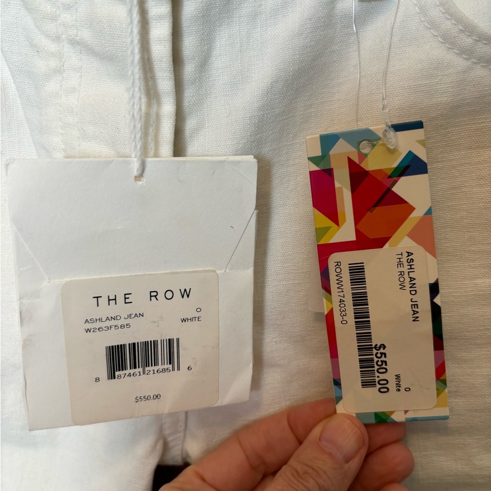 $550 The Row Ashland White Mid-Rise Straight Denim Jeans 0 NWT - Picture 10 of 15